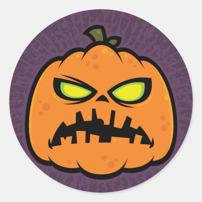 Pumpkin Zombie Runder Aufkleber (Vorderseite)