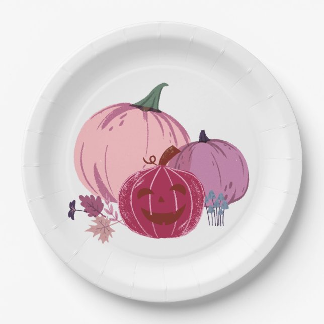 Pumpkin zu reden über Papier Teller (Vorderseite)