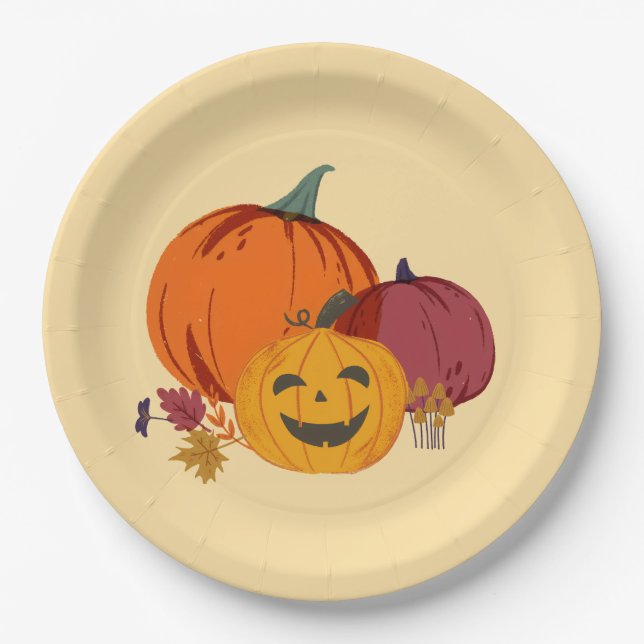 Pumpkin zu reden über Papier Teller (Vorderseite)