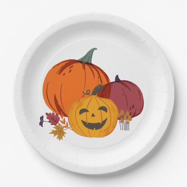 Pumpkin zu reden über Papier Teller (Vorderseite)