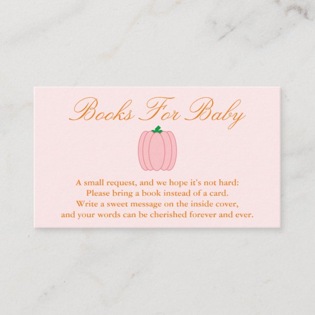 Pumpkinduschbücher für Baby Begleitkarte (Vorderseite)