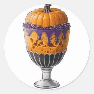 Pumpkineis mit Sprinklen Runder Aufkleber
