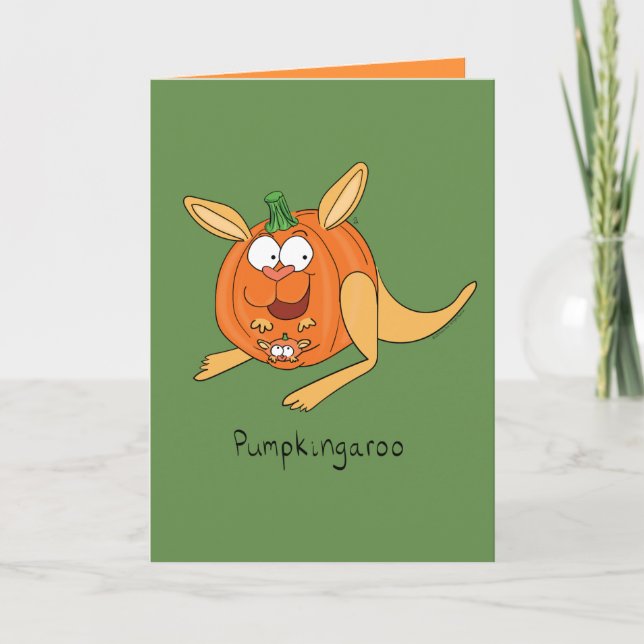 Pumpkingaroo - carte de voeux drôle de Halloween (Devant)
