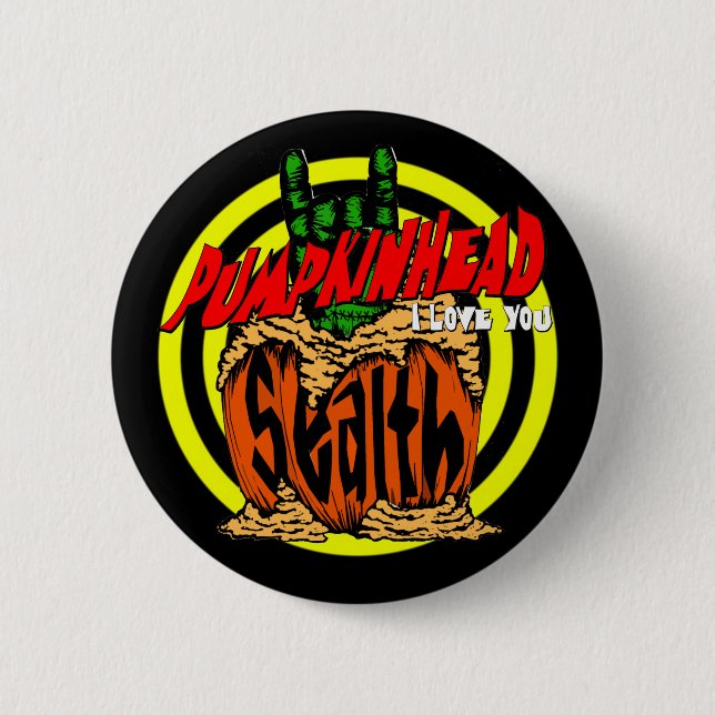 Pumpkinhead Zombie-Felsen-Knopf Button (Vorderseite)