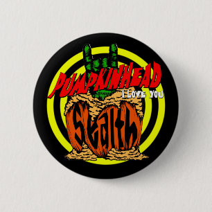 Pumpkinhead Zombie-Felsen-Knopf Button