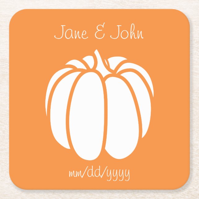 Pumpkinpflaster in Orange Paper Untersetzer (Vorderseite)