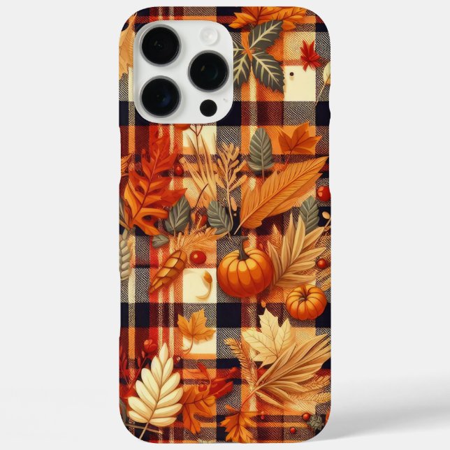 Pumpkins Ahorn Blätter Herbstplatten iPhone 16 Pro Max Hülle (Rückseite)