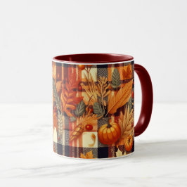 Pumpkins Ahorn Blätter Herbstplatten Tasse