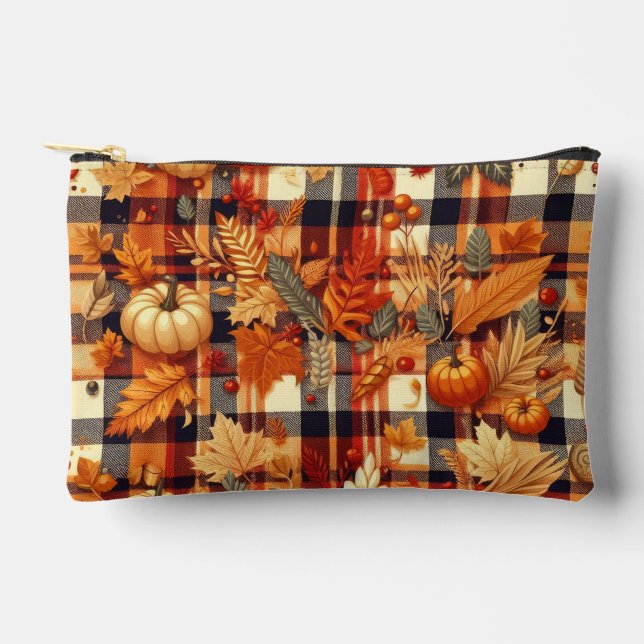 Pumpkins Ahorn Blätter Herbstplatten Zubehörtasche (Vorderseite)