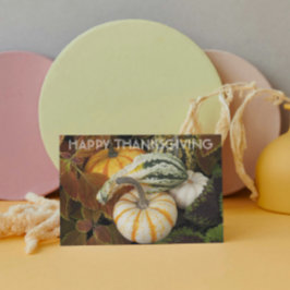 Pumpkins and Squash Still Life Photo Thanksgiving Feiertagskarte