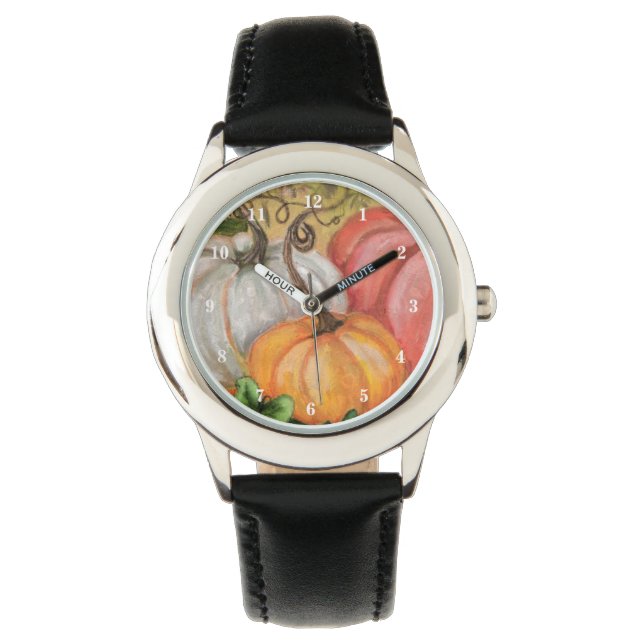 Pumpkins - Aquarellkunst - Armbanduhr (Vorderseite)