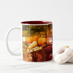 Pumpkins auf dem Gebiet der LKW-Natur Personalisie Zweifarbige Tasse