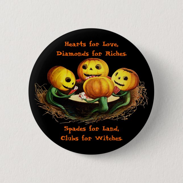 Pumpkins auf der Halloween-Karte Button (Vorderseite)