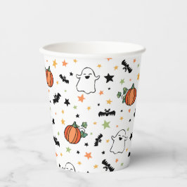Pumpkins Bats Ghosts Niedliches Halloween-Muster Pappbecher