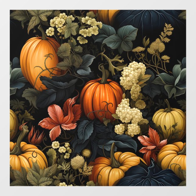 Pumpkins Blumenkunstfenster Fensteraufkleber (Blatt)