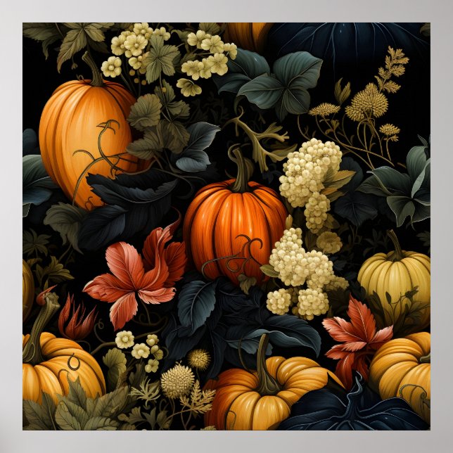 Pumpkins Blumenposter Poster (Vorne)