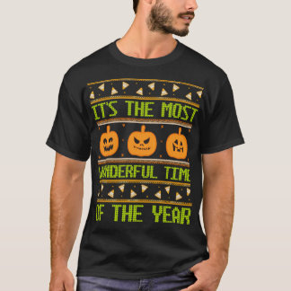 Pumpkins Candy Mais Halloween Ugly Sweater Muster T-Shirt