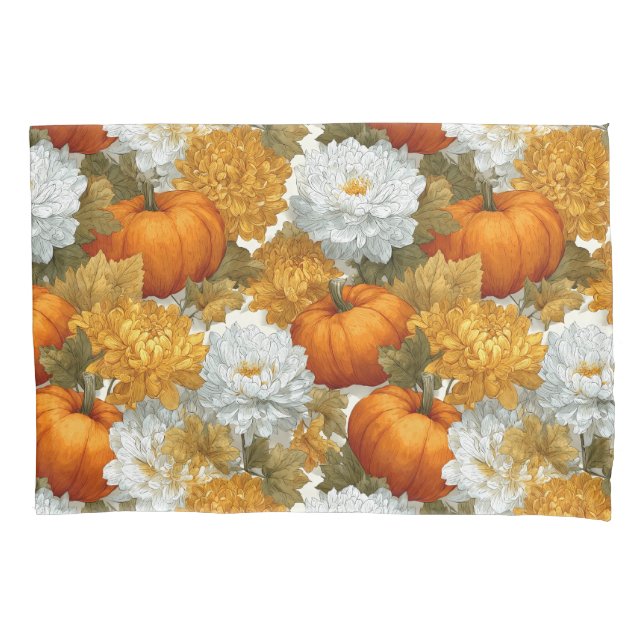 Pumpkins & Chrysanthemas Fall Design Kissenbezug (Vorderseite)