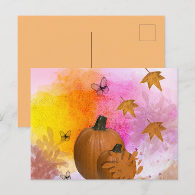 Pumpkins Collage Postkarte (Vorne/Hinten)