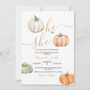 Pumpkins Er oder sie Minimalistische Geschlechtero Einladung