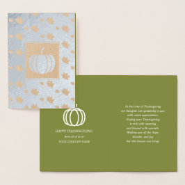 Pumpkins & Fallende Blätter Erntedank Luxus Folienkarte