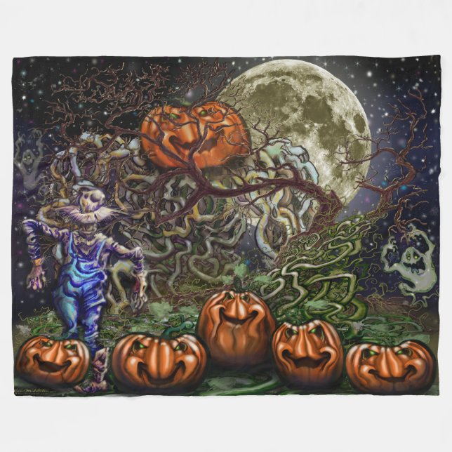 Pumpkins Fleece Blanket (Vorderseite (Horizontal))