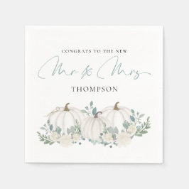 Pumpkins Florals Script Glückwunschs Mr. Wedding Serviette