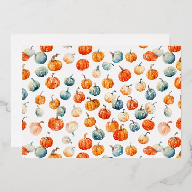 Pumpkins Foil-Einladung Folieneinladung (Vorderseite/Rückseite)
