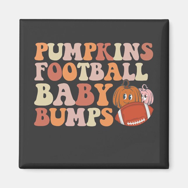 Pumpkins Football Baby Bumps Schwangerschaft Mama Magnet (Vorne)
