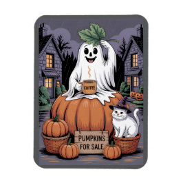 Pumpkins For Sale & Caffeine Ghost & Cat V2 Magnet