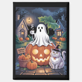 Pumpkins For Sale & Caffeine Ghost With Cat  Magnet