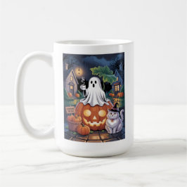 Pumpkins For Sale & Caffeine Ghost With Cat Mug Kaffeetasse