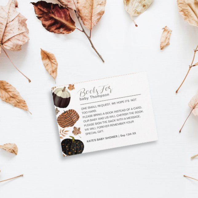 Pumpkins Gender Neutral Book Request Baby Shower Begleitkarte (Von Creator hochgeladen)