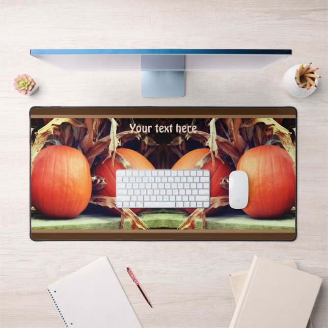 Pumpkins Getrocknete Maisställe Herbst Personalisi Schreibtischunterlage (Büro 1)
