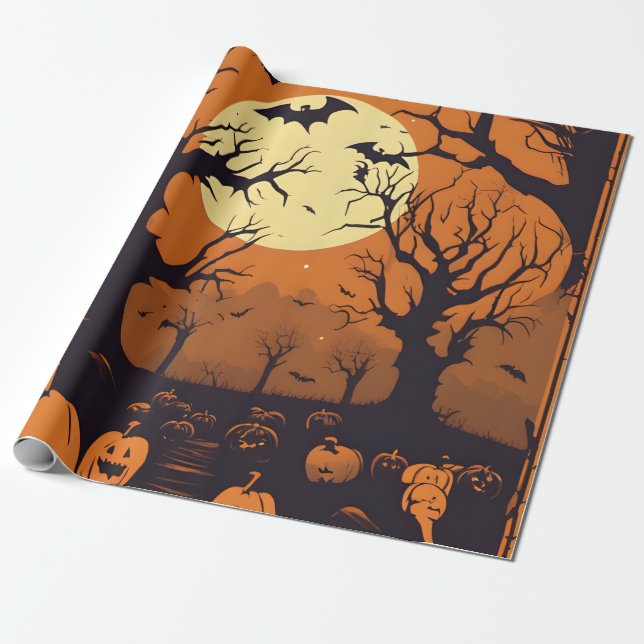 Pumpkins halloween geschenkpapier (Ungerollt)