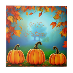 Pumpkins Herbstdekor Orange Halloween Herbst Fliese