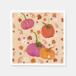 Pumpkins-Herbstlaub Serviette