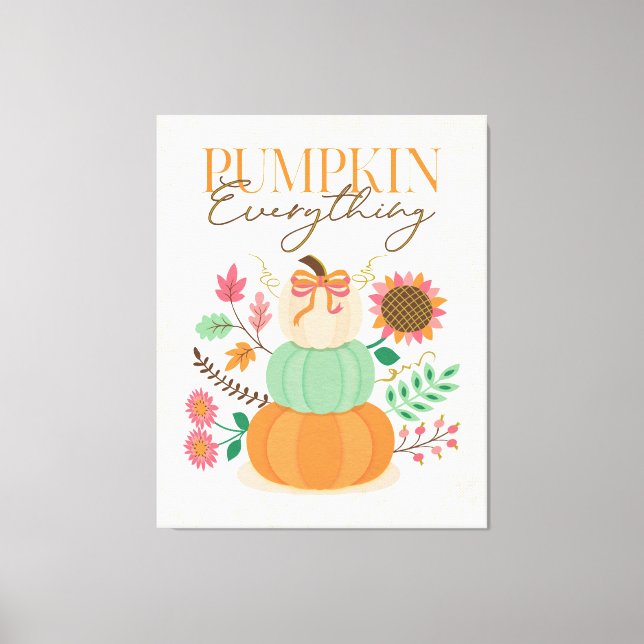 Pumpkins Herbstlaube Herbst Boho Florals Leinwanddruck (Vorderseite)