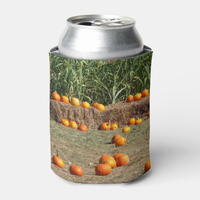 Pumpkins, Mais und Hay Herbst Erntefotografie Dosenkühler (Kanne Vorderseite)