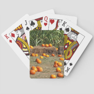 Pumpkins, Mais und Hay Herbst Erntefotografie Spielkarten