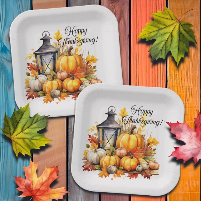 Pumpkins Maple Tree Blätter Lampe Erntedank Pappteller (Von Creator hochgeladen)