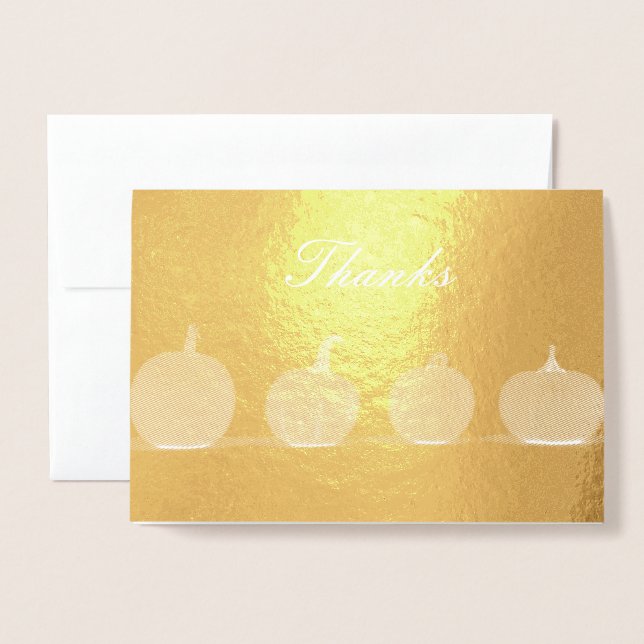Pumpkins Modern GiveDanke Foil Erntedank Folienkarte (Vorderseite mit Umschlag)