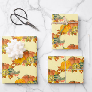 Pumpkins Nahtloses Muster Geschenkpapier Set