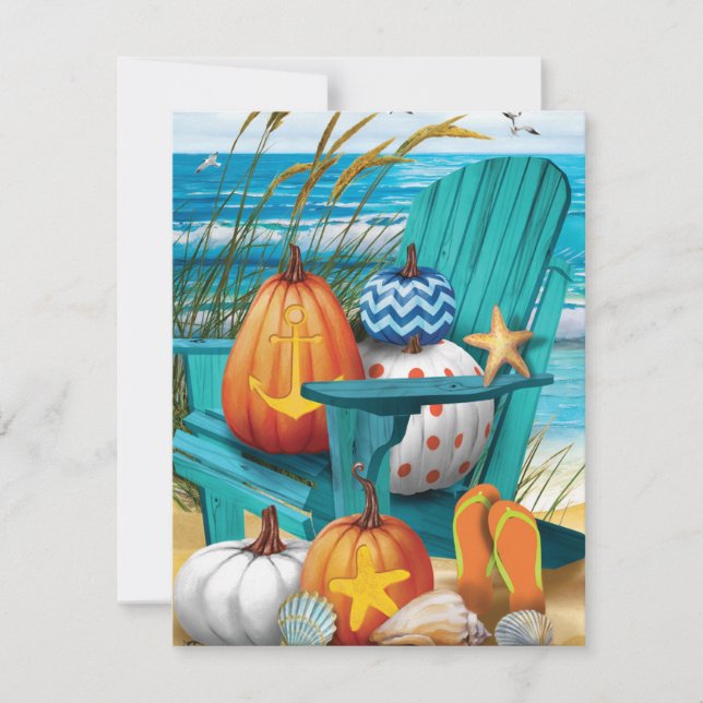 Pumpkins on the Beach Flat Card (Vorderseite)
