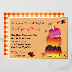 Pumpkins & Pumpkins Gradient, Gold, Erntedank Folieneinladung