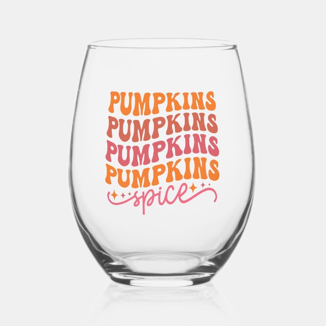 Pumpkins Pumpkins Pumpkins Pumpkins Gewürze Weinglas Ohne Stiel (Vorderseite)