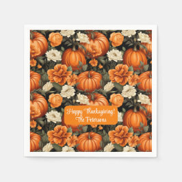 Pumpkins Rose Herbstliche Blume Serviette