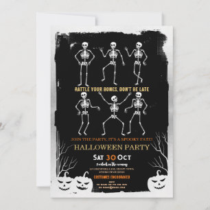 Pumpkins Skeleton Halloween-Knochen-Party Einladung