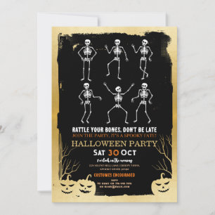 Pumpkins Skeleton Halloween-Knochen-Party Einladung