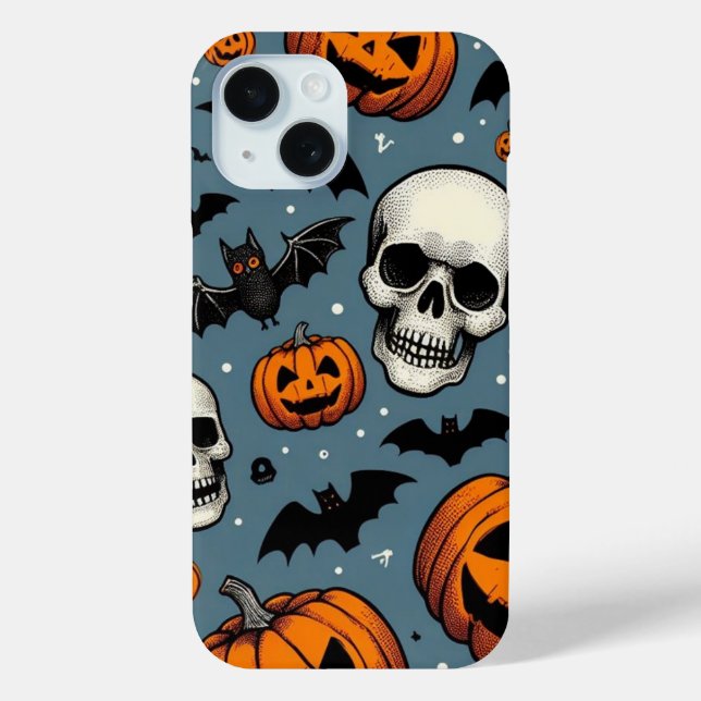 Pumpkins & Skulls Case-Mate iPhone Hülle (Rückseite)